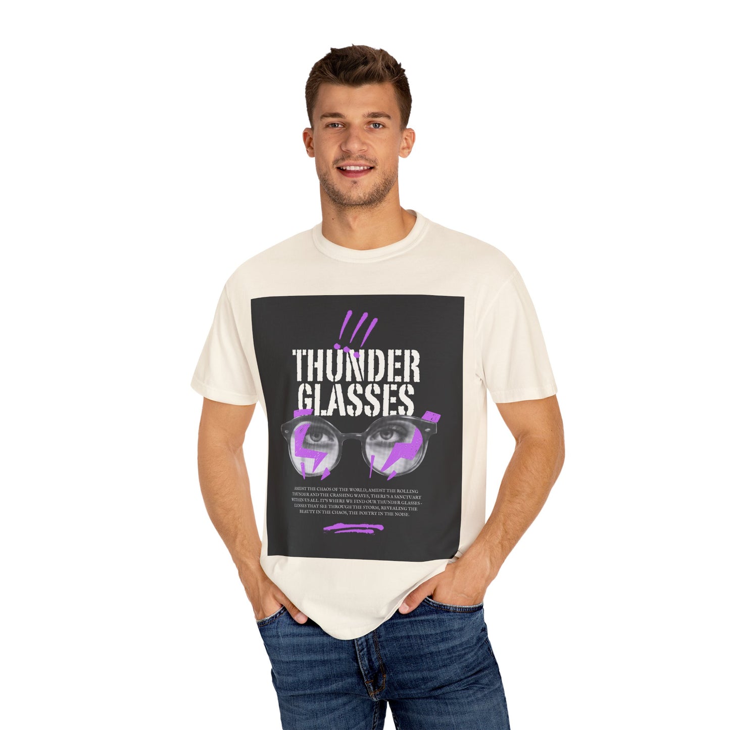 Thunder Glasses Unisex T-Shirt | Retro Graphic Tee for Music Lovers, Gift for Birthdays, Festivals, Unisex Style, Casual Wear