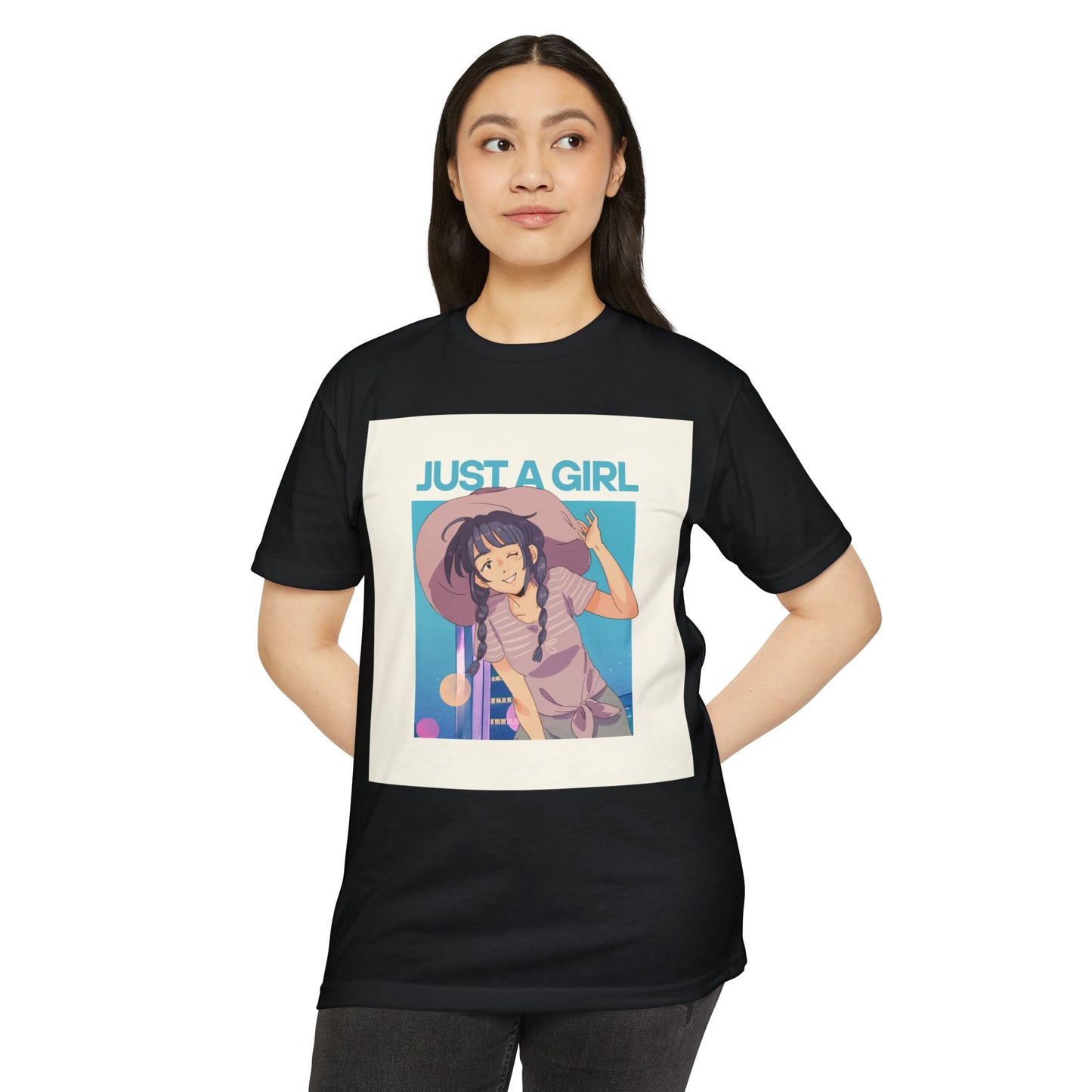 Just A Girl Graphic T-Shirt, Cute Casual Tee for Women, Summer Fashion, Anime Lover Gift, Everyday Wear