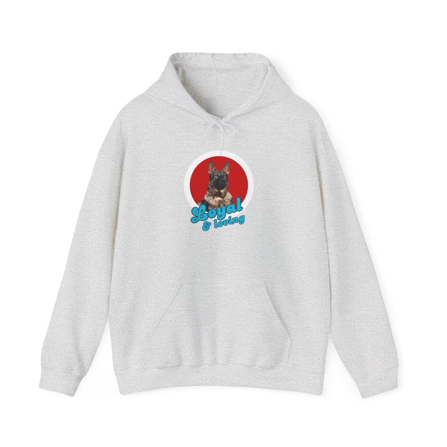 Unisex Dog Lover Hoodie With Close Up of Working Line German Shepherd and Caption Loyal & Loving