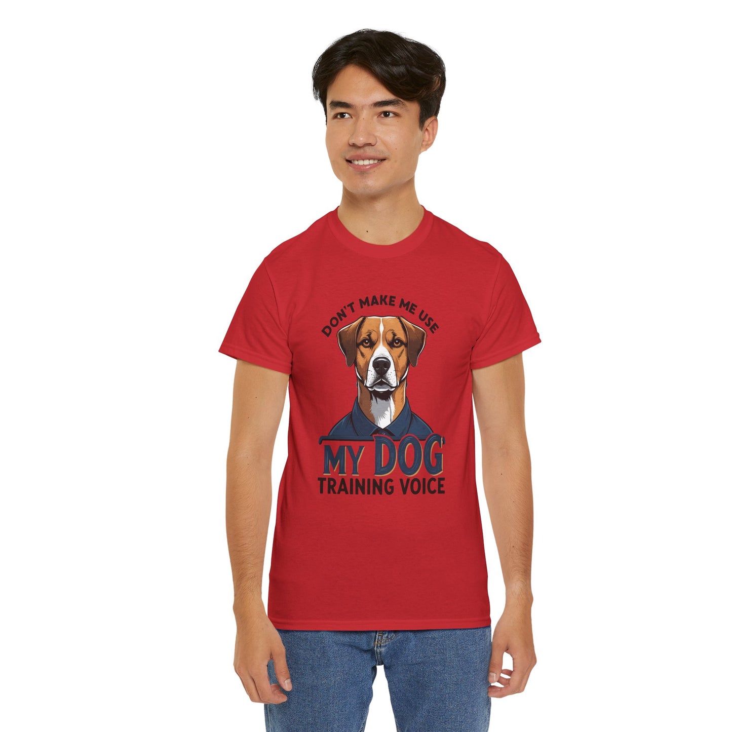 Dog Training T-Shirt - Don't Make Me Use My Dog Training Voice | Perfect Gift for Dog Owners, Casual Wear, Funny Dog Humor Shirt, Pet Training Apparel