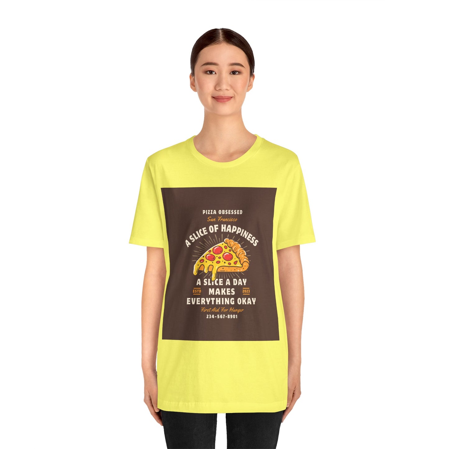 Pizza Lover's Happiness Tee, Fun Unisex T-Shirt, Casual Wear, Gift for Foodies, Pizza Party Attire, Comfortable Daily Shirt