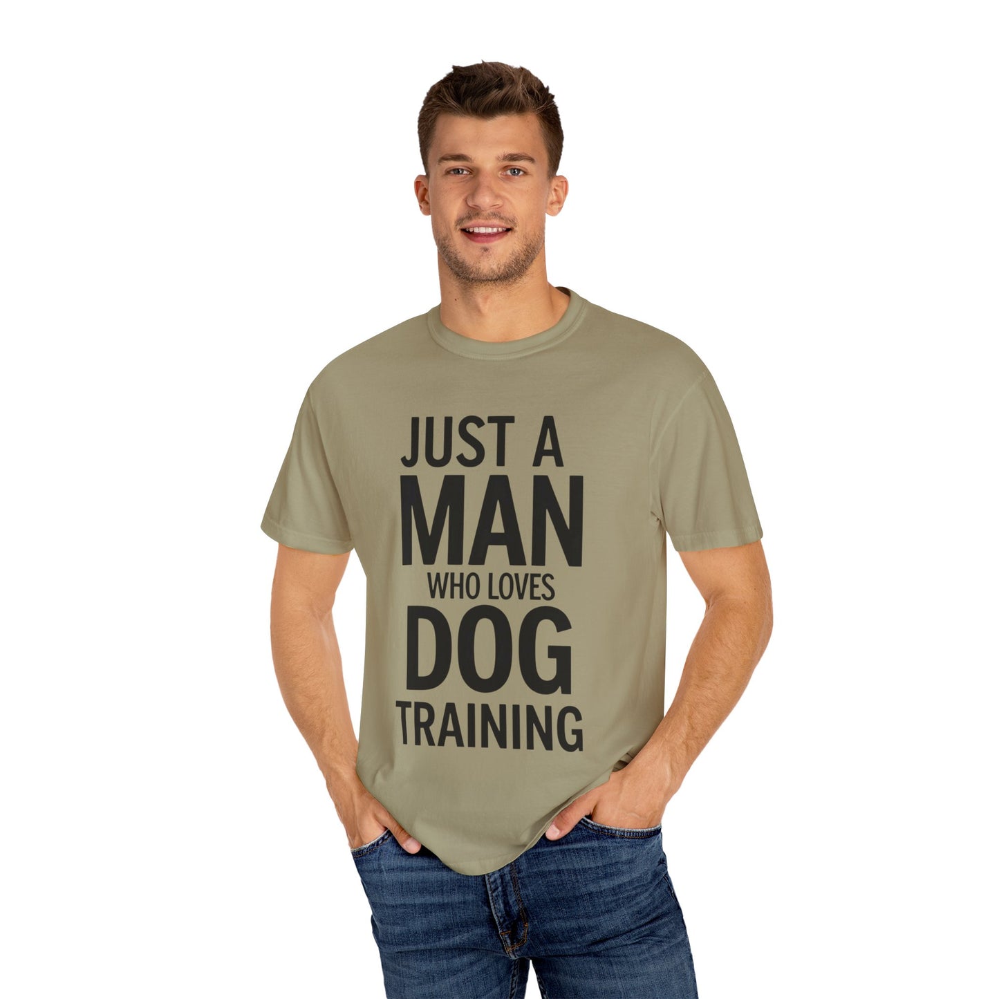 Dog Training Enthusiast T-Shirt - Just a Man Who Loves Dog Training, Pet Lover Gift, Casual Comfort Wear, Dog Owner Apparel, Gift for Dog Lovers