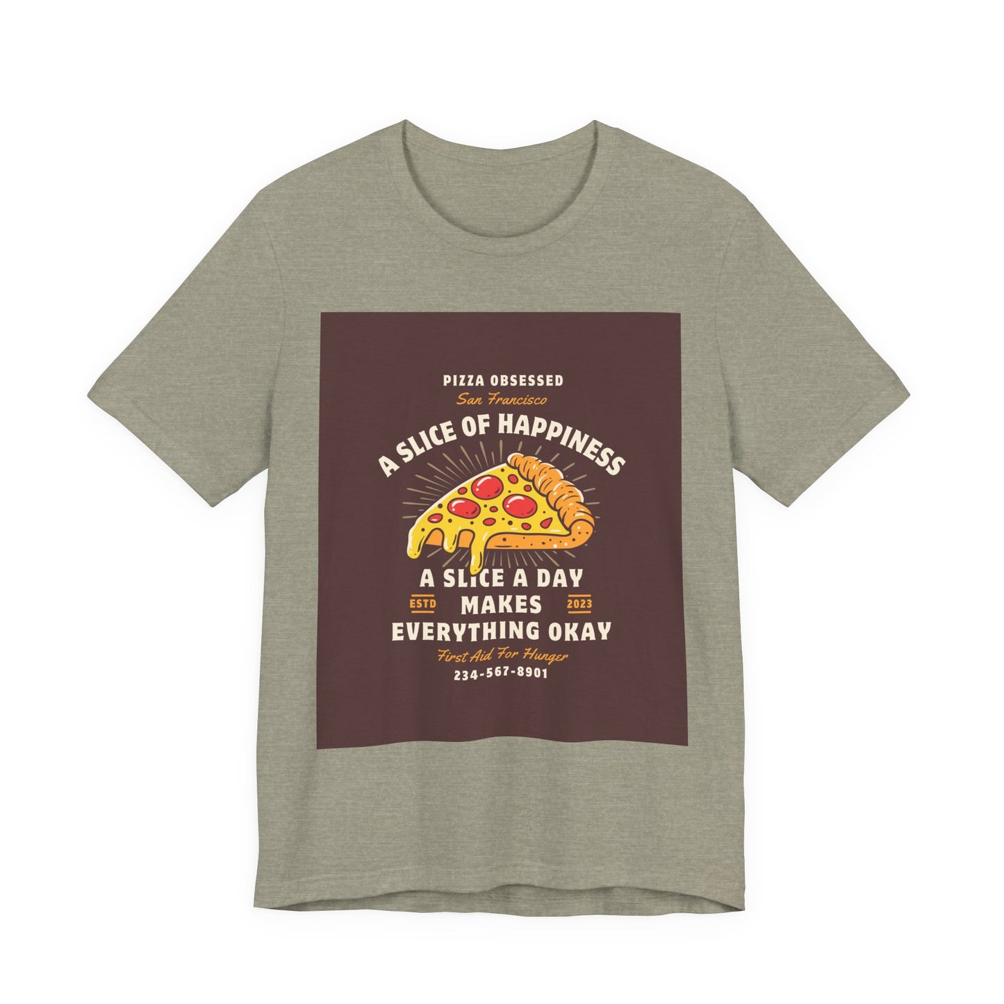 Pizza Lover's Happiness Tee, Fun Unisex T-Shirt, Casual Wear, Gift for Foodies, Pizza Party Attire, Comfortable Daily Shirt