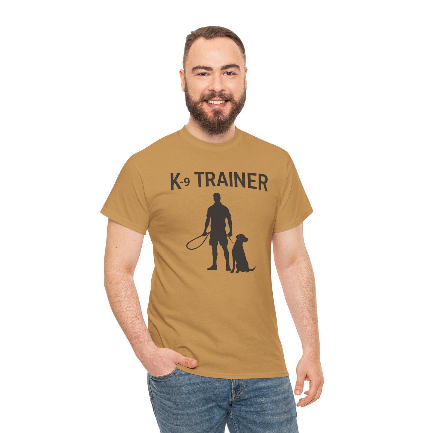 K-9 Trainer Heavy Cotton T-Shirt, Dog Owner Gift, Police Dog Shirt, Animal Enthusiast Apparel, Casual Style Tee