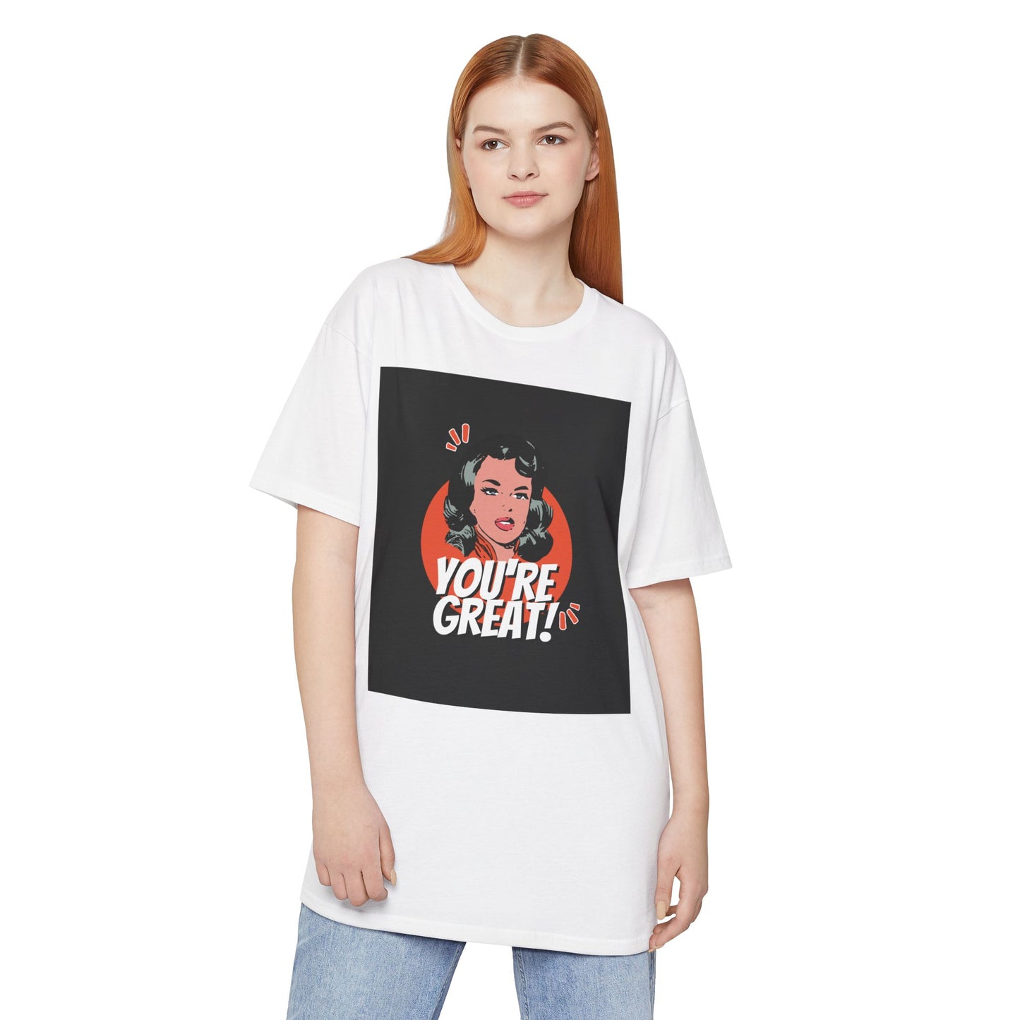Unisex Long Body Urban Tee - "You're Great!" Graphic Tee, Casual Streetwear, Positive Affirmation Shirt, Gift for Friends, Everyday Style