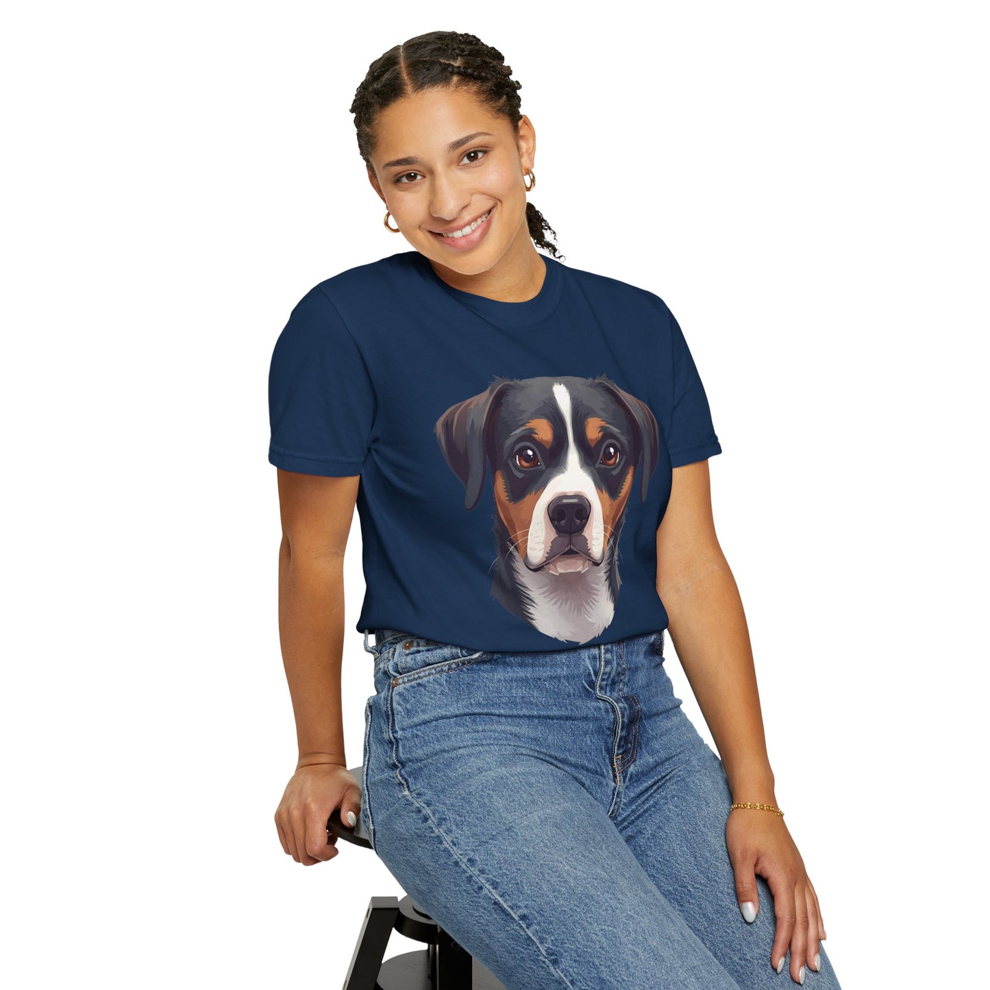 Unisex Tricolor Dog's 3D Design T-Shirt, Gift for Dog Owners, Animal Lover Apparel