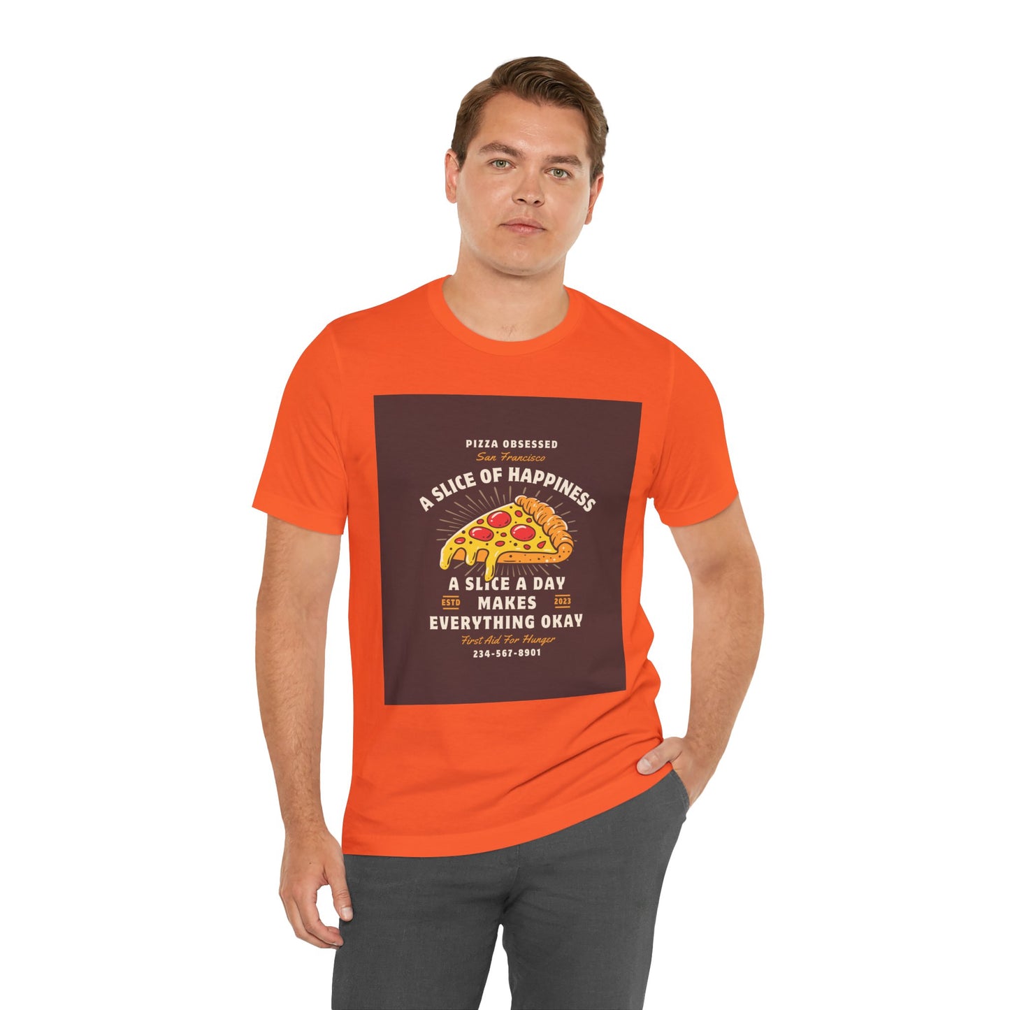 Pizza Lover's Happiness Tee, Fun Unisex T-Shirt, Casual Wear, Gift for Foodies, Pizza Party Attire, Comfortable Daily Shirt