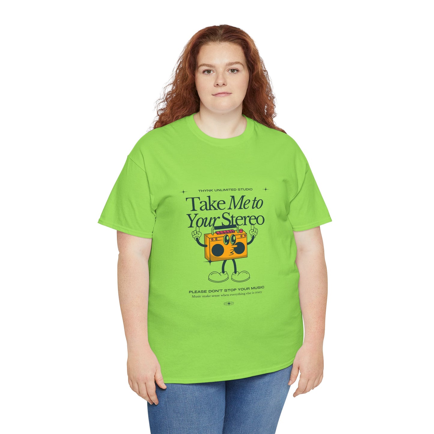 Retro Music Lover Tee - Take Me To Your Stereo, Vintage Style Shirt, Graphic T-Shirt, Unisex Cotton Top, Perfect Gift for Musicians, Summer Outfit