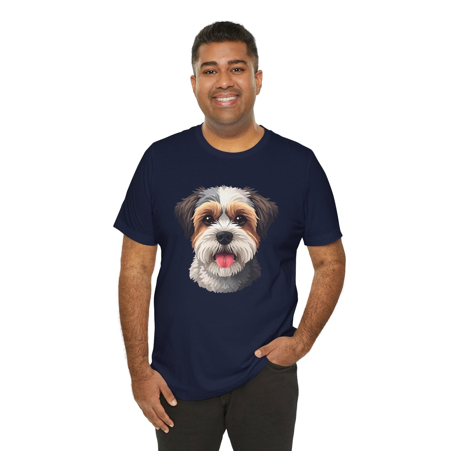 Unisex Dog Lover T-Shirt Featuring a 3D Design of Cute Fluffy Bichon Frise Mix | Gift for Dog Owners