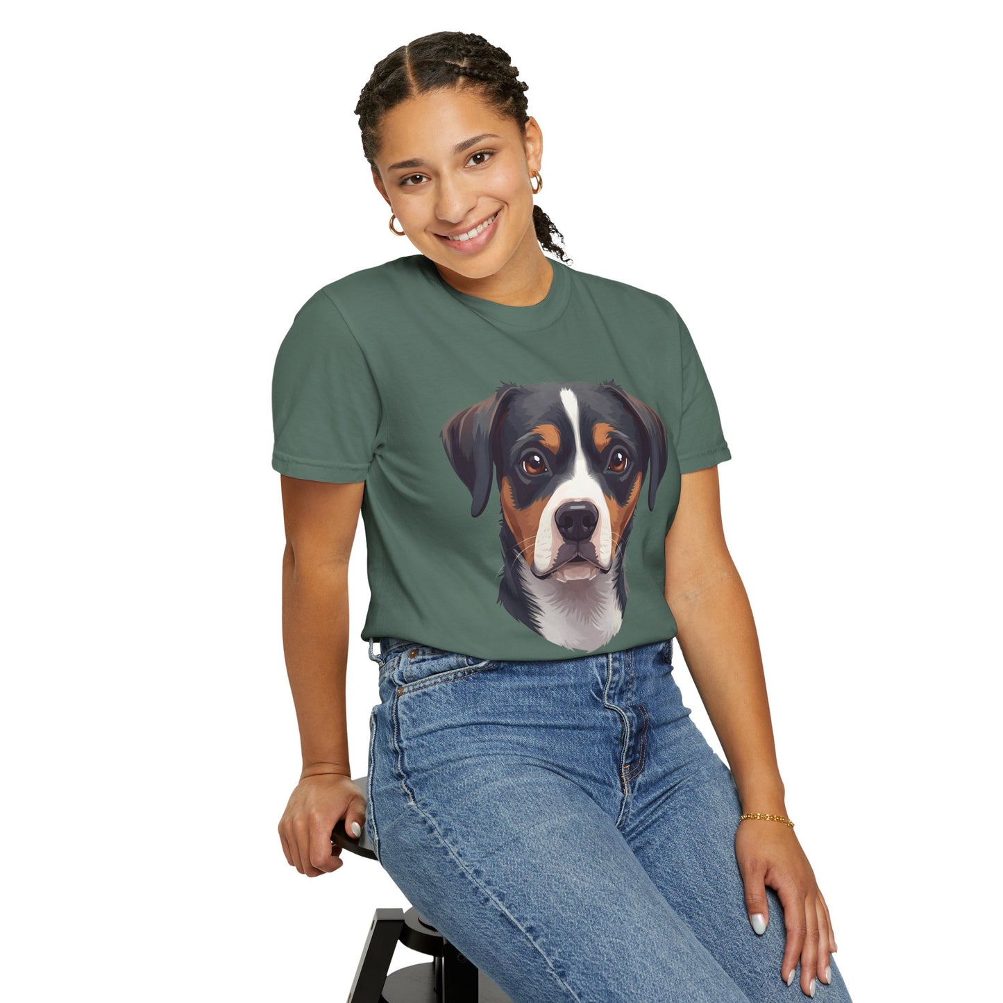 Unisex Tricolor Dog's 3D Design T-Shirt, Gift for Dog Owners, Animal Lover Apparel