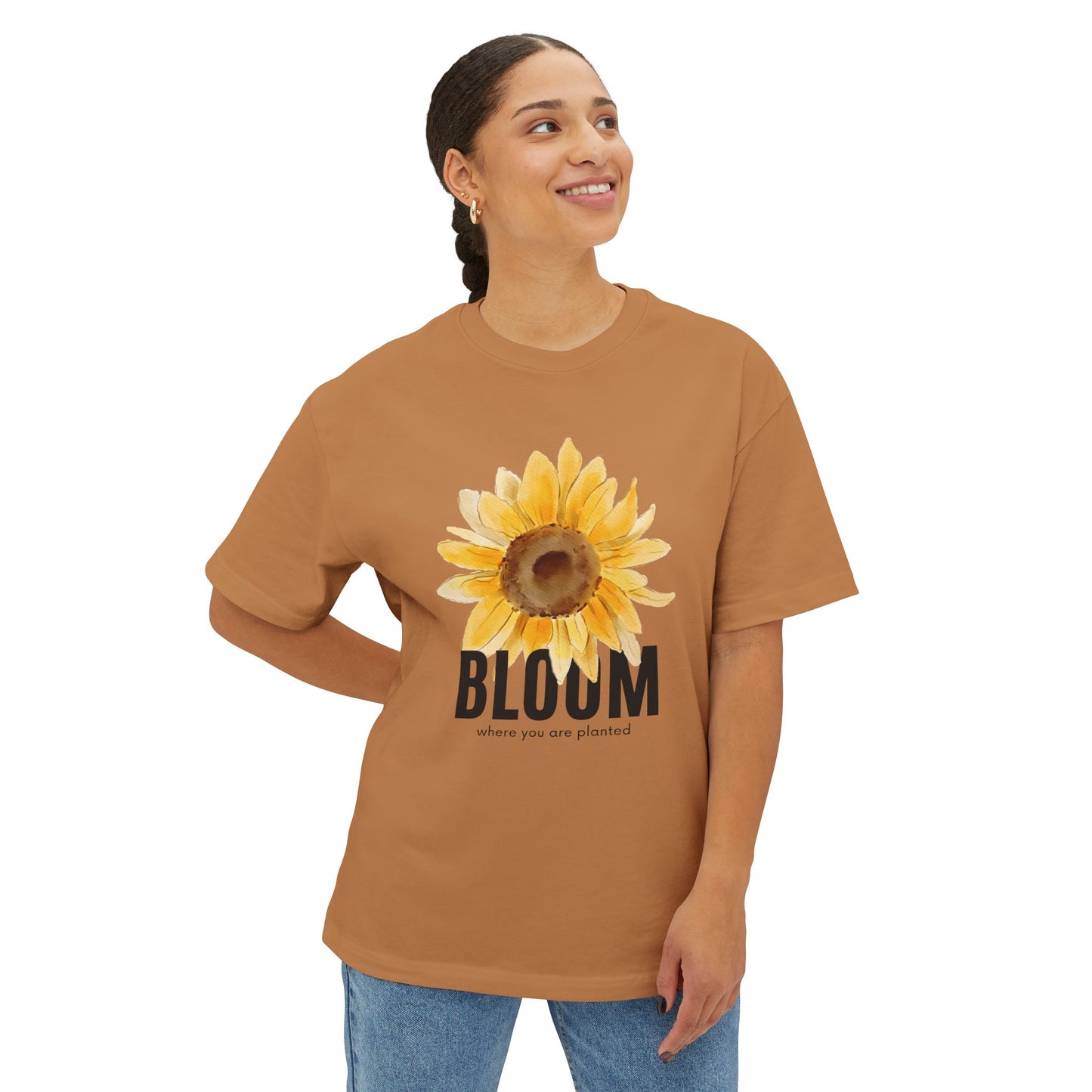 Sunflower Bloom Unisex Oversized Tee, Casual Summer Shirt, Gift for Flower Lovers, Festival Fashion, Relaxed Fit Tee