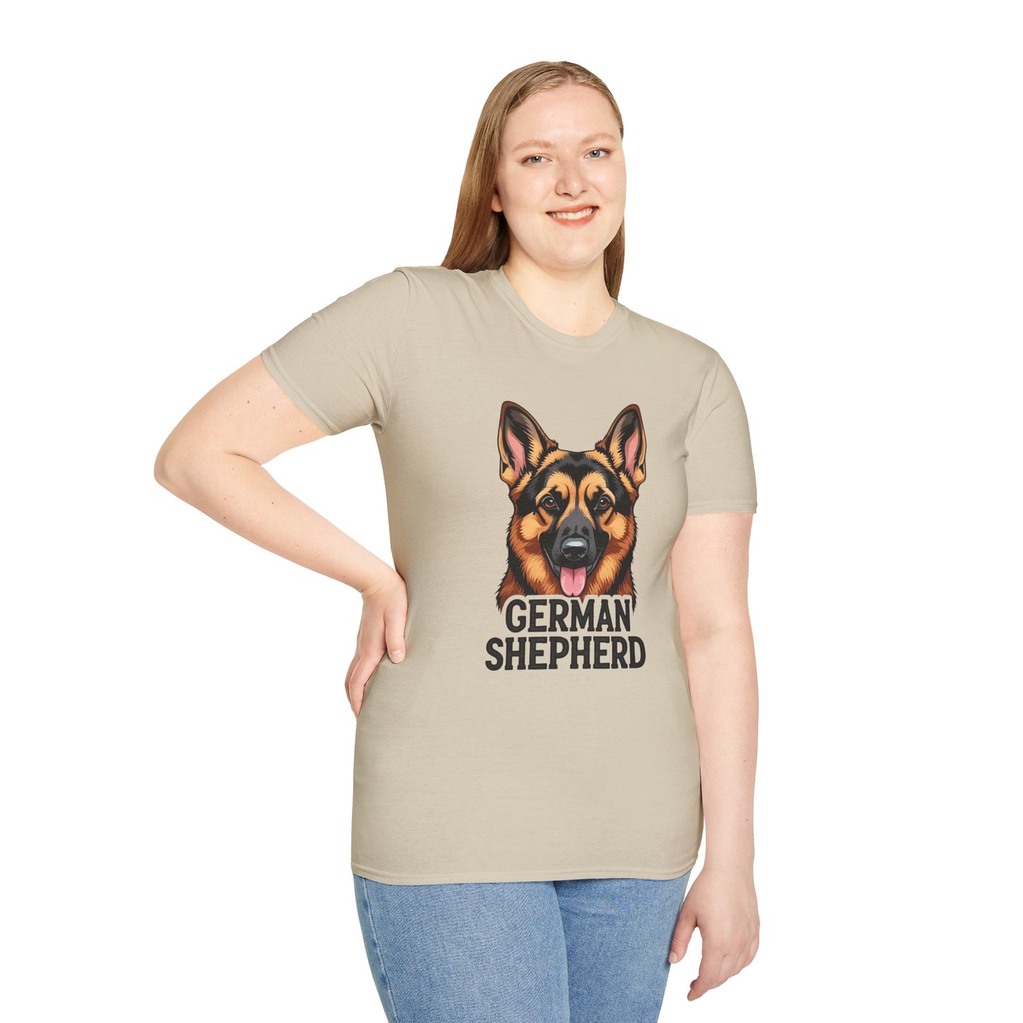 German Shepherd Unisex T-Shirt, Dog Lover Gift, Pet Parent Apparel, Cute Animal Shirt, Birthday Gift Idea, Casual Wear