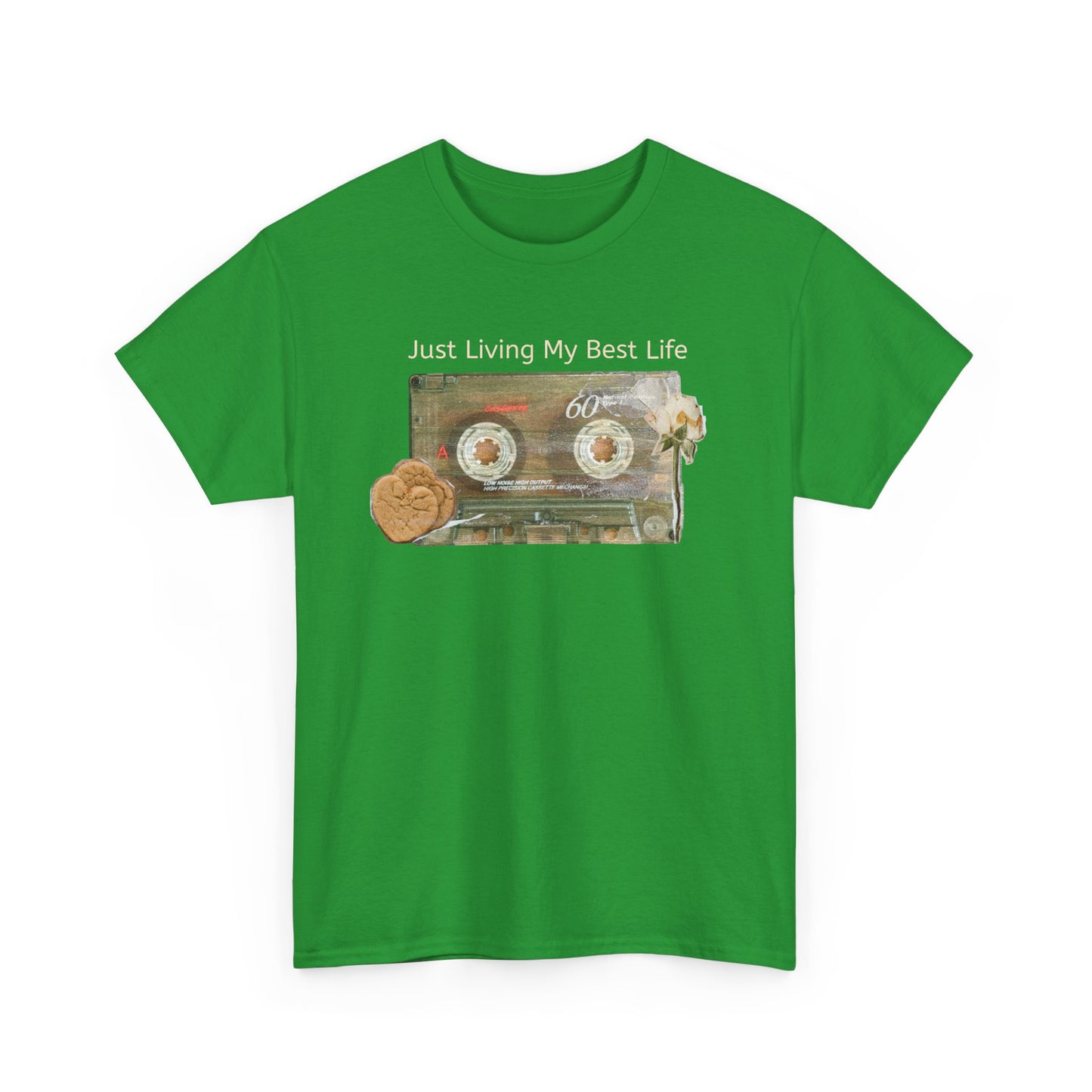 Just Living My Best Life Tee, Vintage Cassette T-Shirt, Casual Wear, Gift for Friends, Music Lover's Apparel