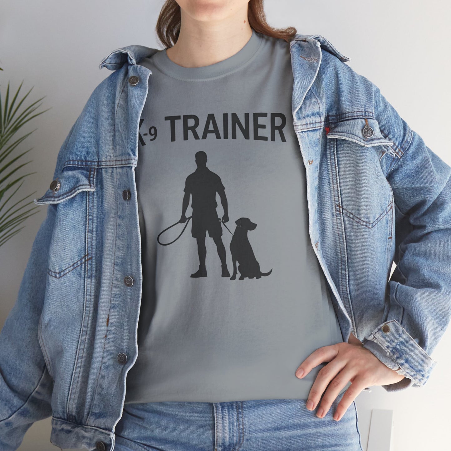K-9 Trainer Heavy Cotton T-Shirt, Dog Owner Gift, Police Dog Shirt, Animal Enthusiast Apparel, Casual Style Tee