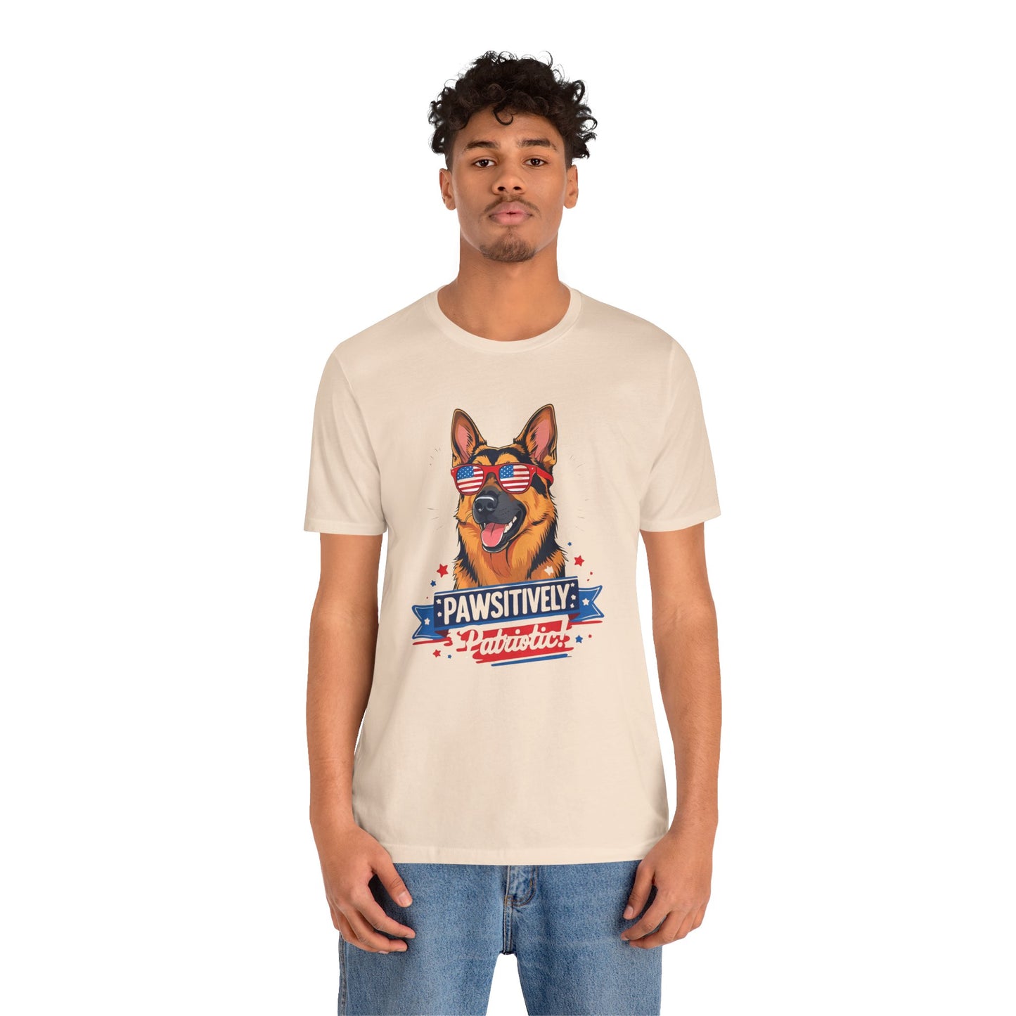 Pawsitively Patriotic German Shepherd Dog Tee, Unisex T-Shirt, Perfect for Summer Celebrations, Pet Lovers Gift, 4th of July Apparel