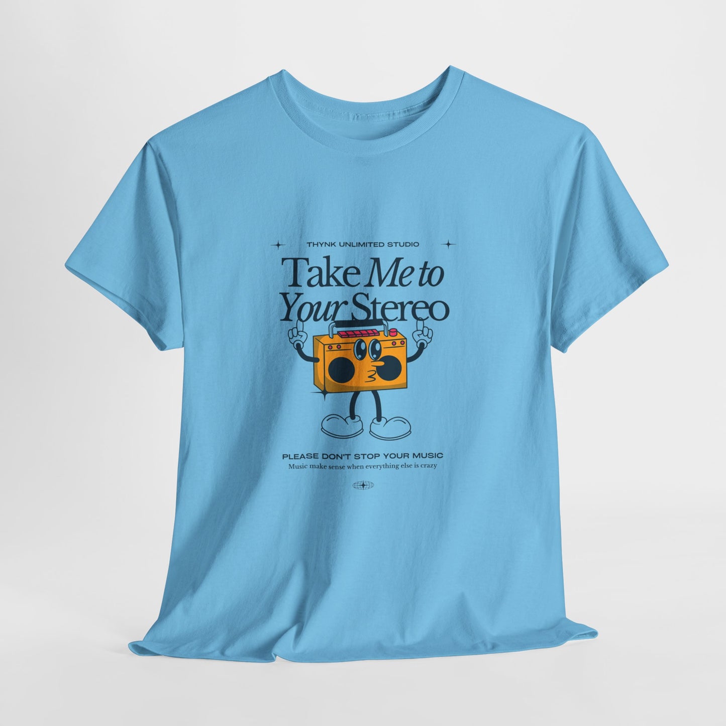 Retro Music Lover Tee - Take Me To Your Stereo, Vintage Style Shirt, Graphic T-Shirt, Unisex Cotton Top, Perfect Gift for Musicians, Summer Outfit