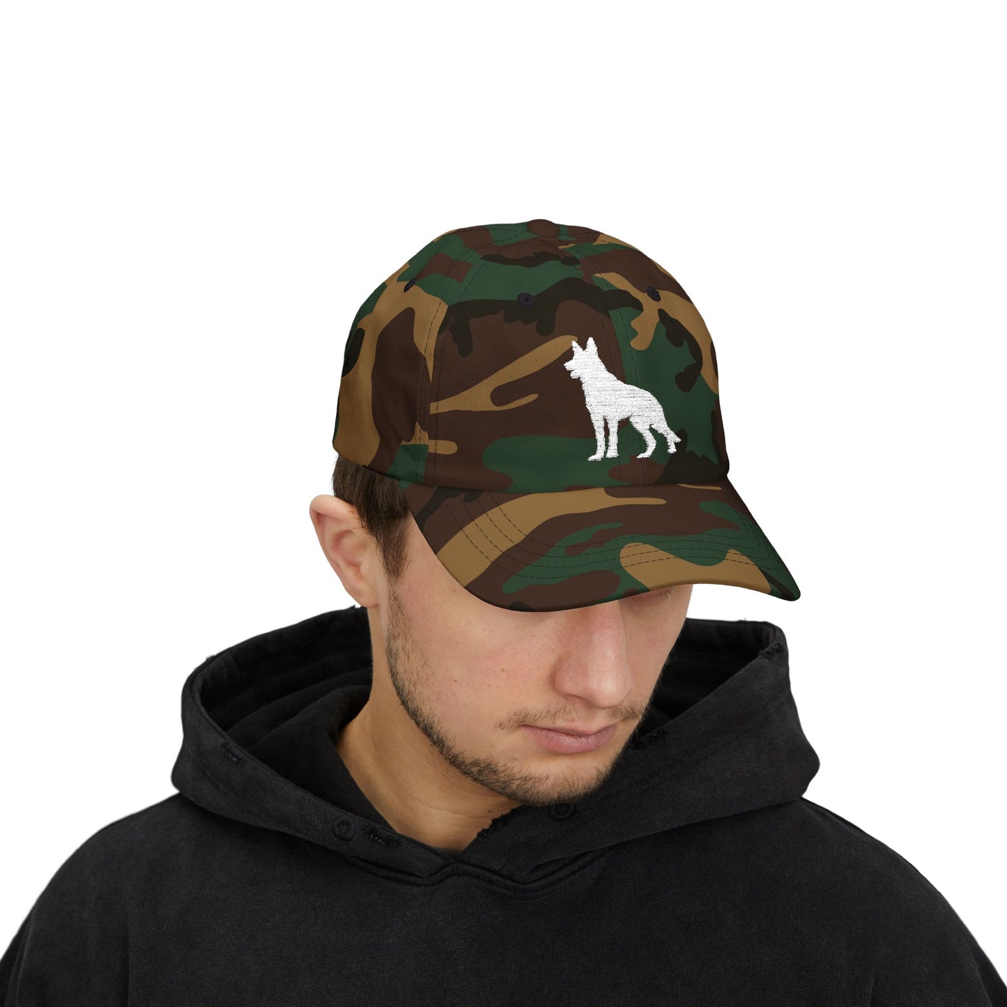 Classic German Shepherd Embroidered Dad Cap, Dog Silhouette, Casual Unisex Hat, Perfect Gift for Dog Lovers