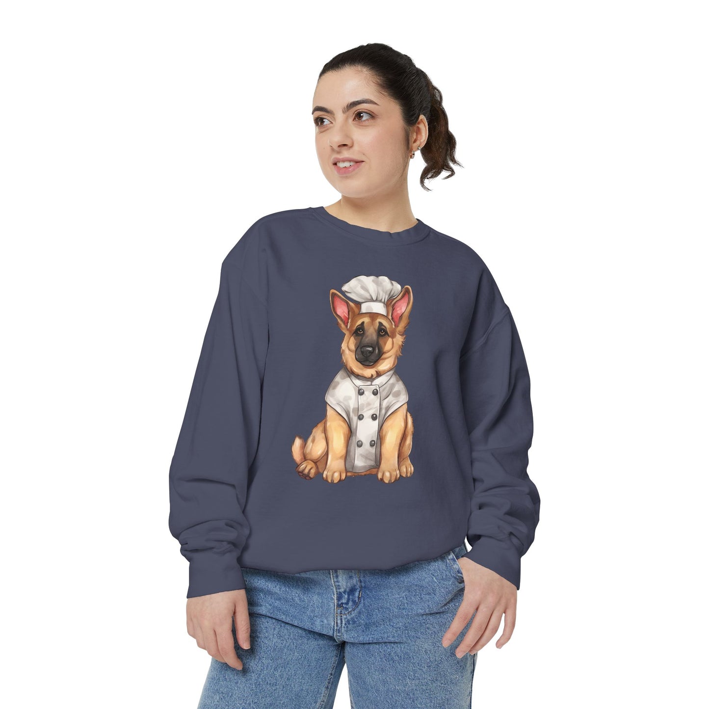 Chef German Shepherd Unisex Garment-Dyed Sweatshirt - Cute Dog Lover Gift