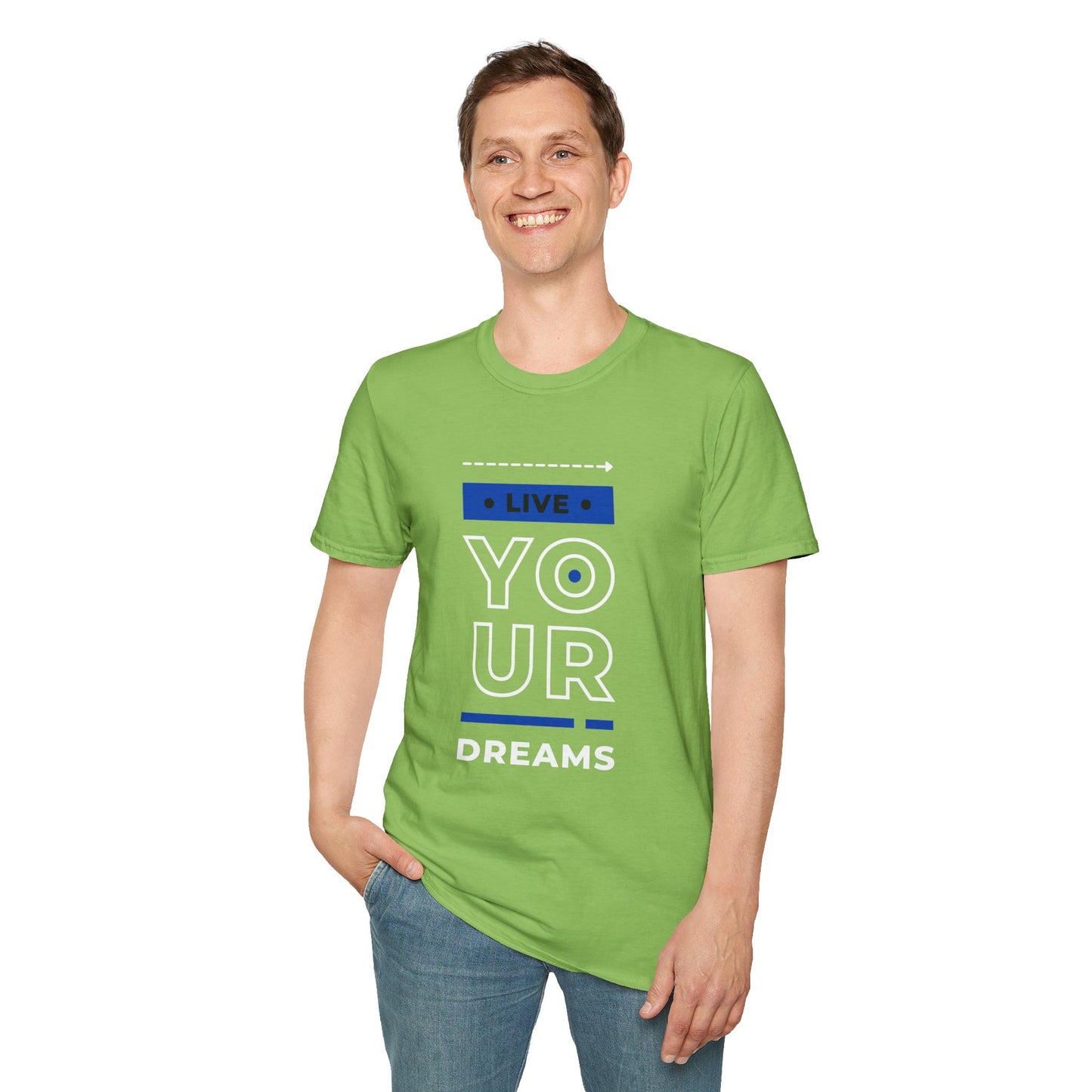 Live Your Dreams Unisex Softstyle T-Shirt, Inspirational Tee, Motivational Gift, Casual Wear, Daily Reminder, Empowerment Top