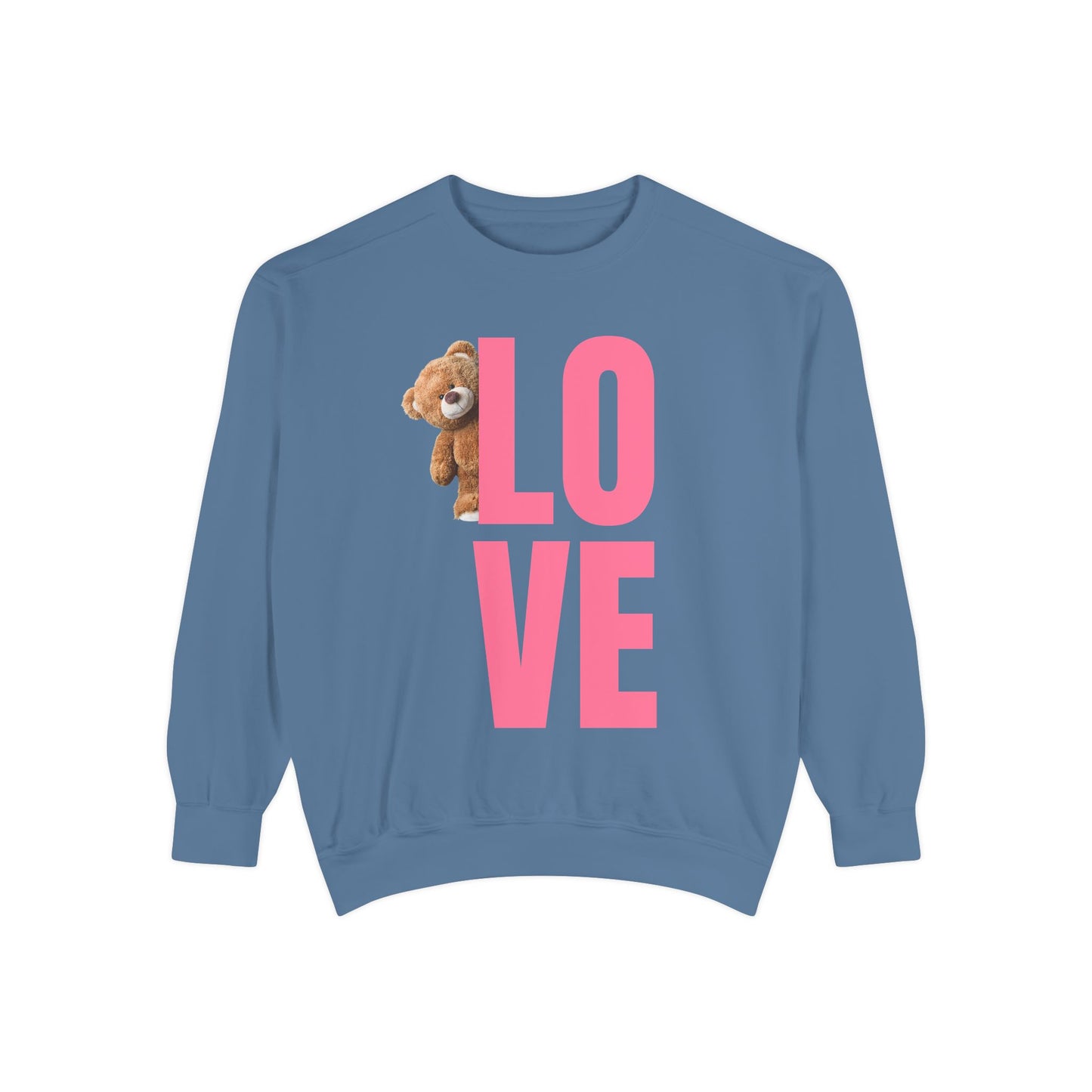 Unisex Valentine's Day Sweatshirt With Cute Brown Behind the Letter L
