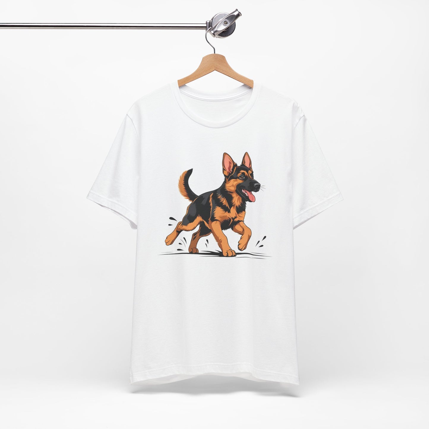Playful German Shepherd Puppy Tee, Cute Dog Lover Gift, Pet Owner Shirt, Fun Animal Apparel, Unisex T-Shirt for Dog Enthusiasts