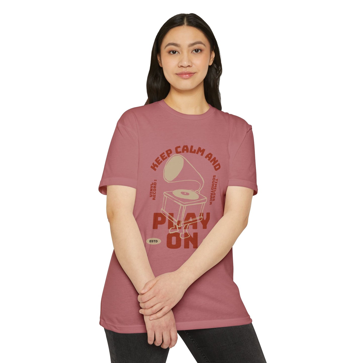 Retro Music Vibe T-Shirt, Unisex Tee, Gift for Music Lovers, Keep Calm and Play On Shirt, Casual Summer Wear, Music Themed Apparel