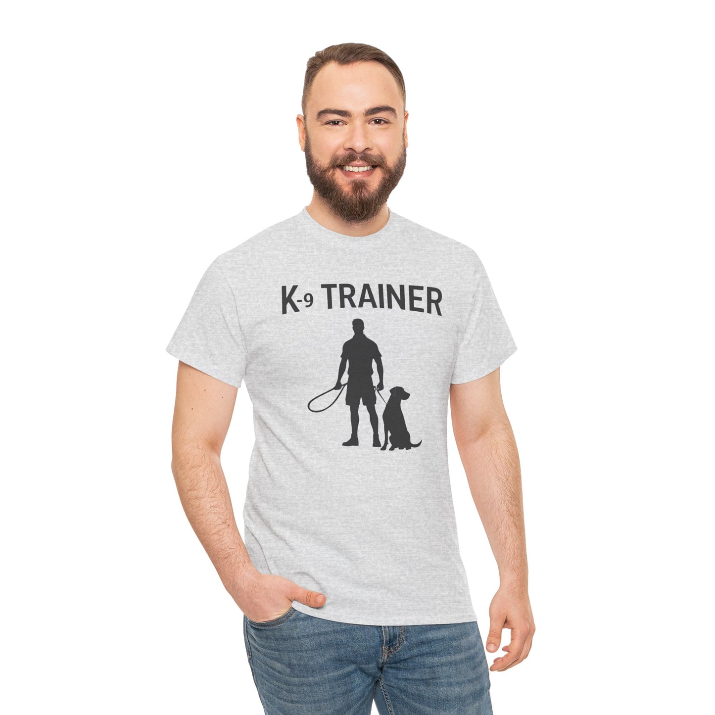 K-9 Trainer Heavy Cotton T-Shirt, Dog Owner Gift, Police Dog Shirt, Animal Enthusiast Apparel, Casual Style Tee