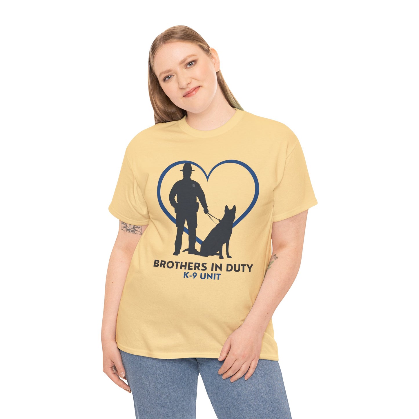 Heartfelt K-9 Unit Tee - Brothers In Duty | Police Officer Gift, Dog Lover Shirt, Law Enforcement Apparel
