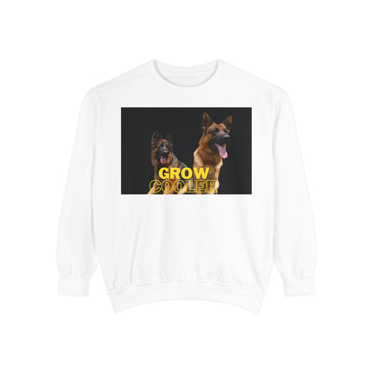 Unisex Dog Lover Sweatshirt With Two German Shepherds and Caption Grow Cooler