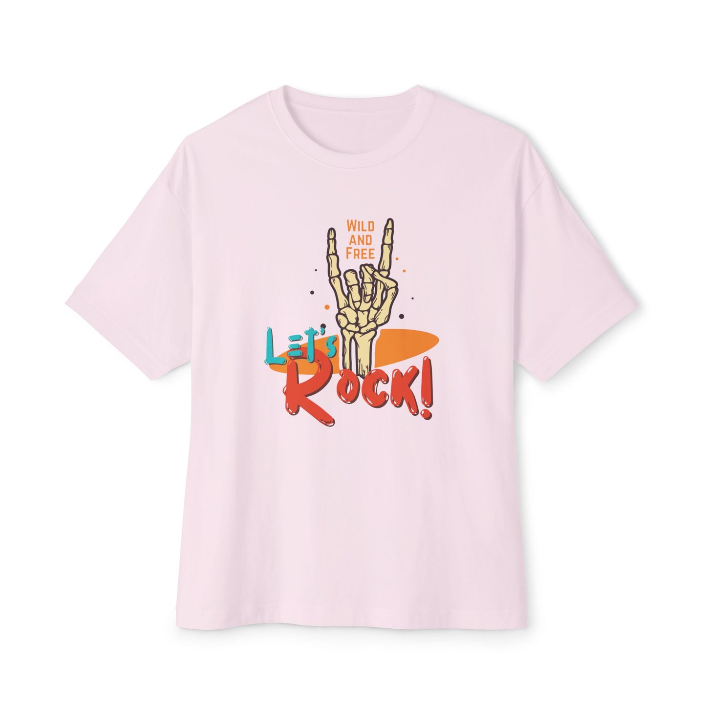 Let's Rock Unisex Oversized Tee - Wild & Free Graphic Shirt, Casual Tee, Music Lover Gift, Festival Wear, Summer Style