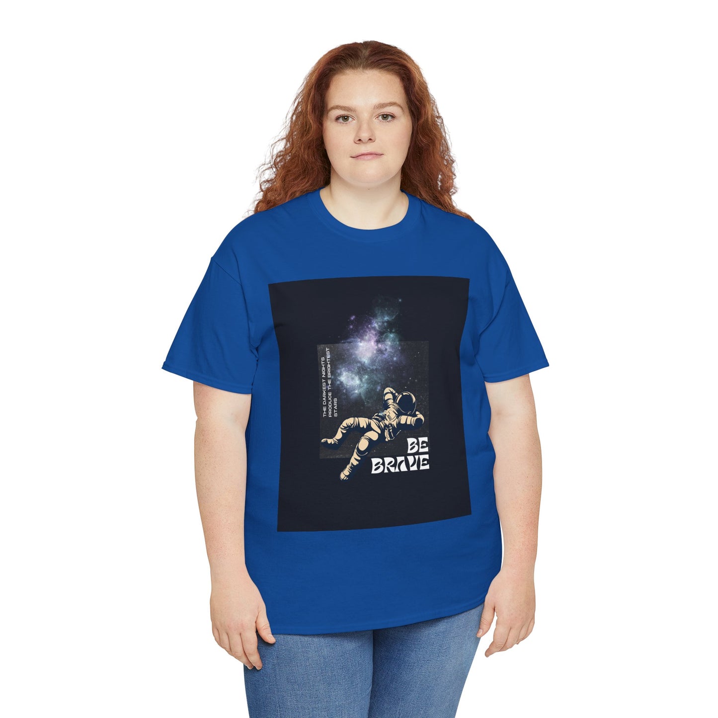 Be Brave Tee, Inspirational T-Shirt, Unisex Cotton Top, Space Graphic Shirt, Motivational Gift, Everyday Wear