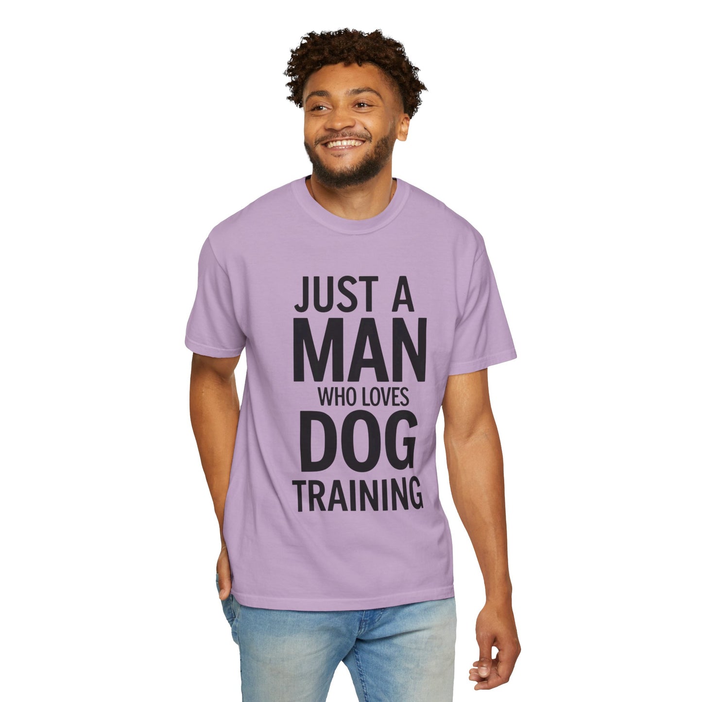 Dog Training Enthusiast T-Shirt - Just a Man Who Loves Dog Training, Pet Lover Gift, Casual Comfort Wear, Dog Owner Apparel, Gift for Dog Lovers