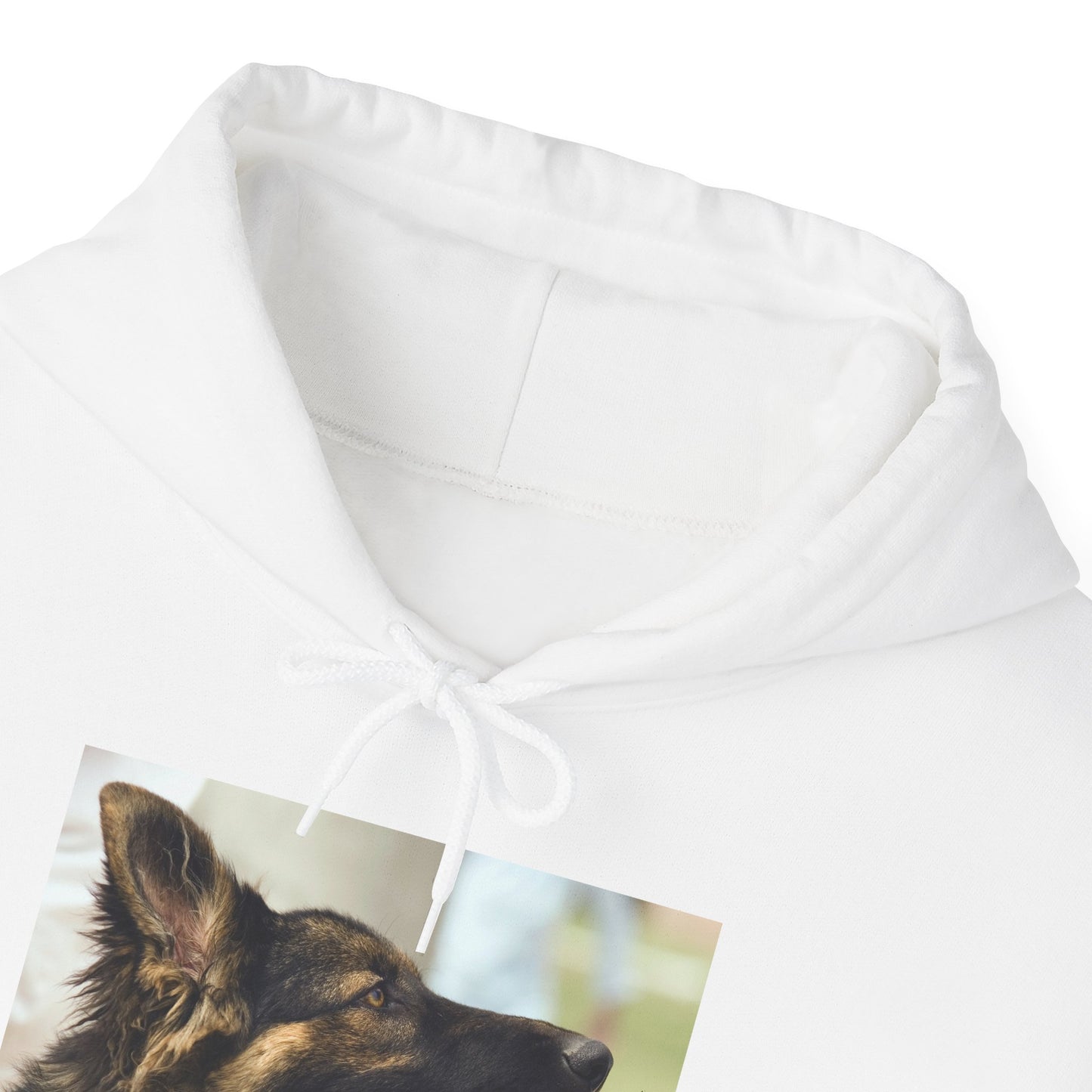 A Unisex Hoodie With Close Up of Working German Shepherd Mouth Opened