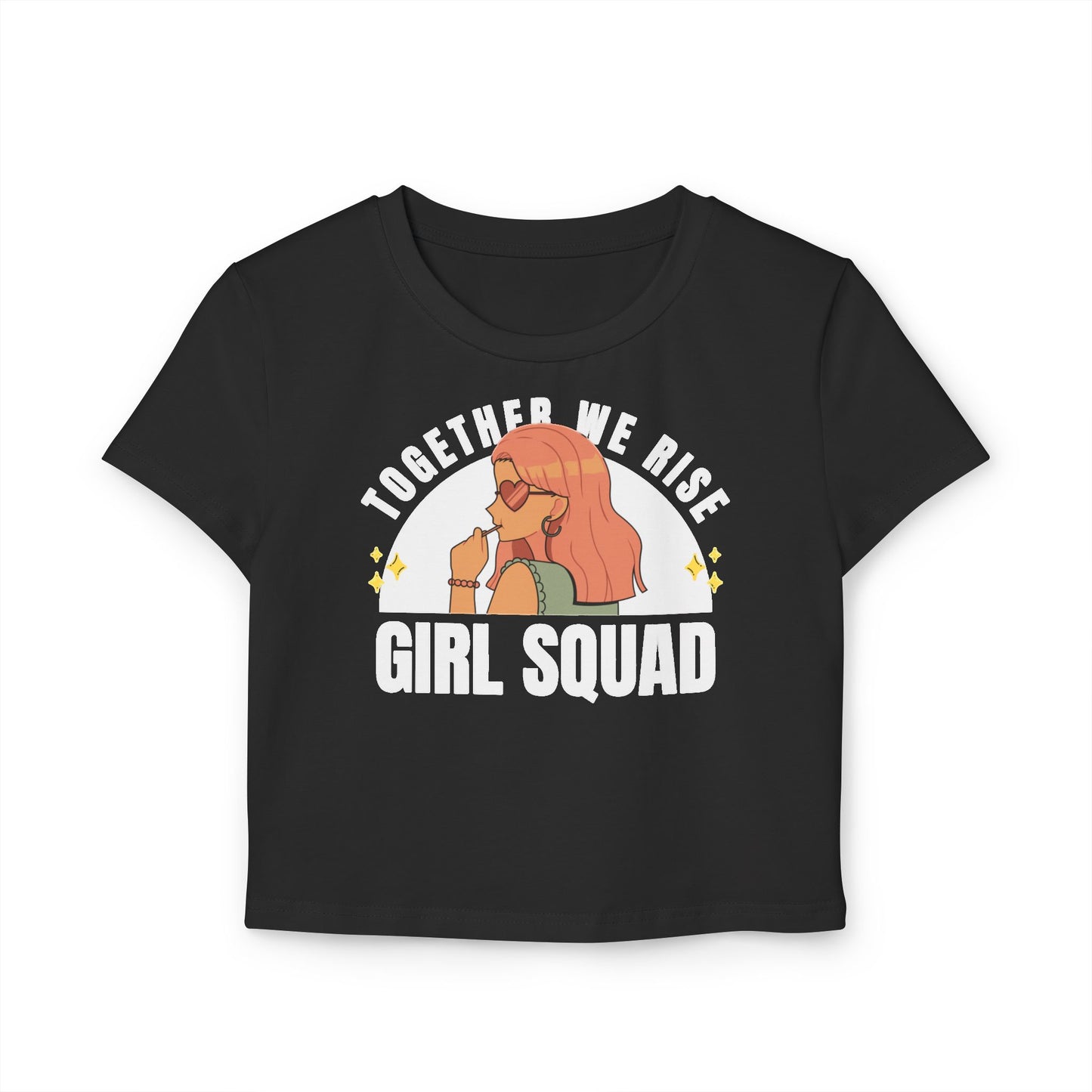 Women's Baby Tee: 'Together We Rise' Graphic Tee, Cute Summer Top, Gift for Friends, Casual Wear, Girl Squad Apparel, Trendy Graphic Shirt