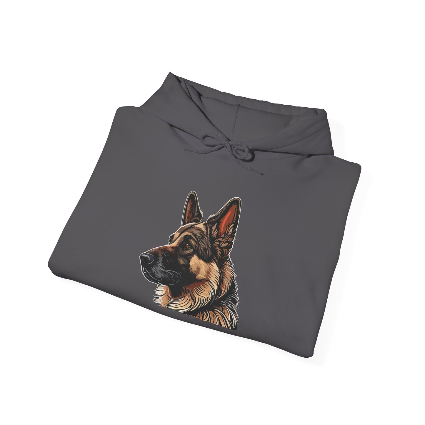 Unisex Dog Lover Hoodie With a Close Up Graphic of Black and Tan German Shepherd