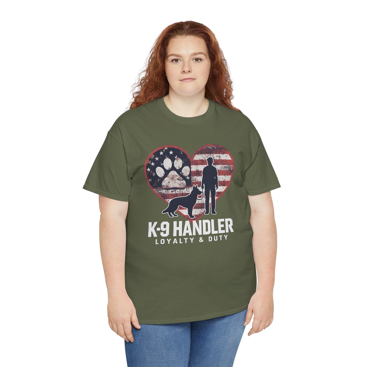 K-9 Handler Heart Tee | Loyalty & Duty T-Shirt | Dog Lover Gift, Police Support Shirt