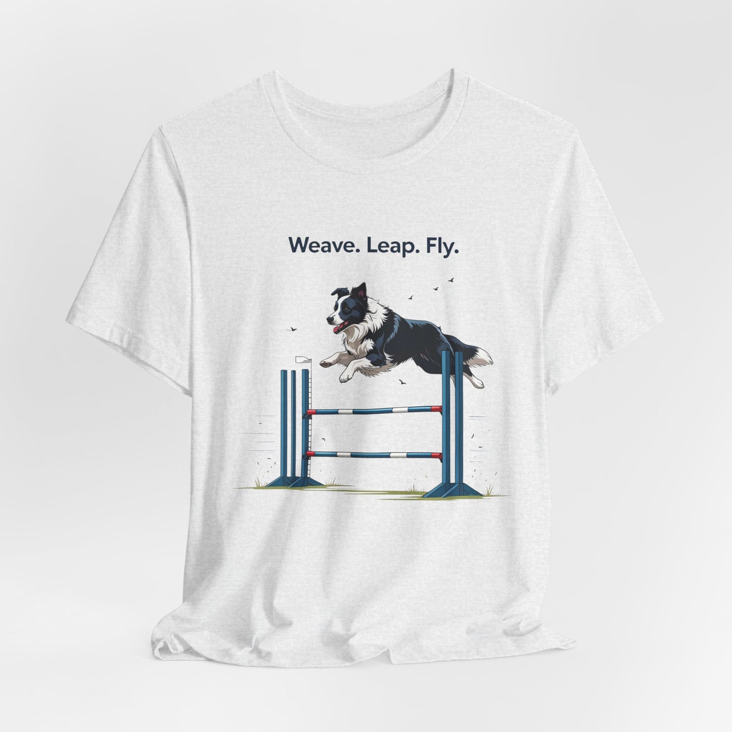 Dog Agility Spirit T-Shirt, Weave Leap Fly Tee, Gifts for Dog Lovers, Pet Enthusiasts, Animal Lovers T-Shirt, Casual Wear, Dog Show Gear