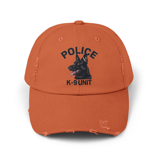 K-9 Unit Police Hat Featuring German Shepherd | Stylish Unisex Distressed Cap | Dog Lover Gift