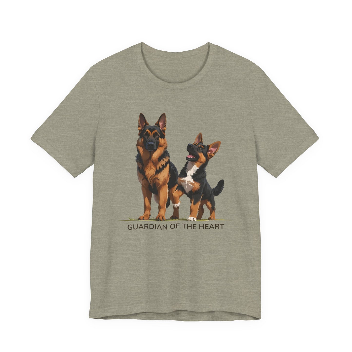 German Shepherd and Puppy Tee - Guardian of the Heart, Gifting for Pet Owners, Cute Graphic Shirt, Perfect for Birthdays, Dog-Themed Apparel