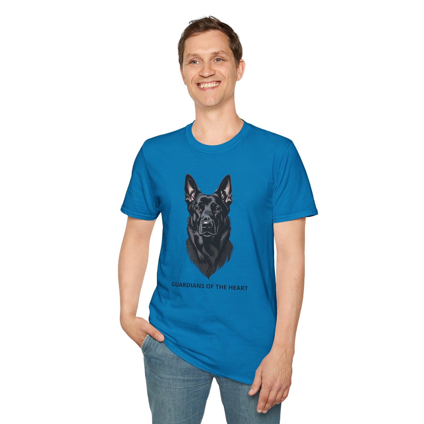 Guardians of the Heart Black German Shepherd T-Shirt, Dog Lover Shirt, Pet Memorial Tee, Unisex Animal T-Shirt, Gift for Dog Owners