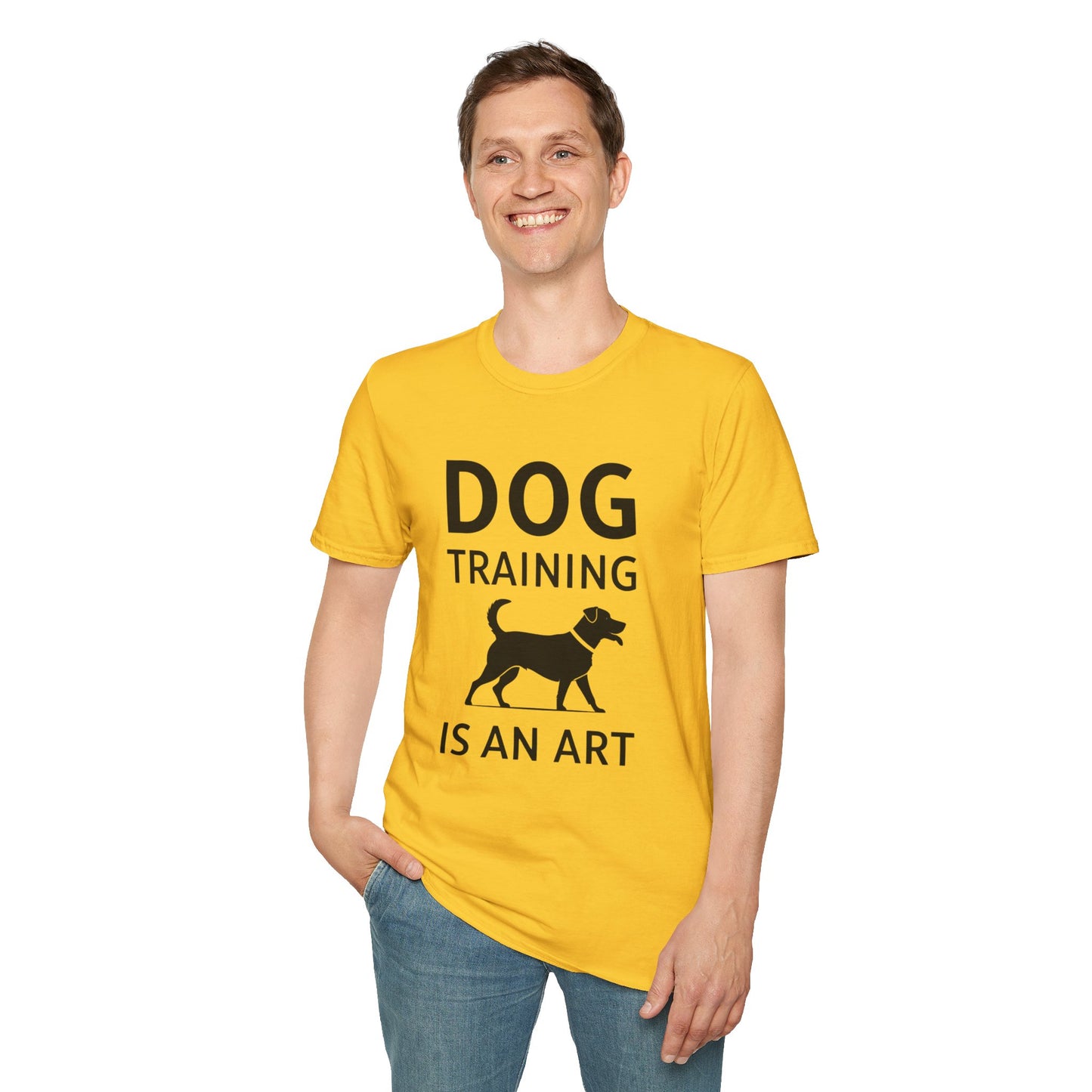 Dog Training is an Art Unisex Softstyle T-Shirt, Dog Lover Gift, Pet Training Apparel, Dog Owner Tee, Casual Wear, Gift for Dog Trainers
