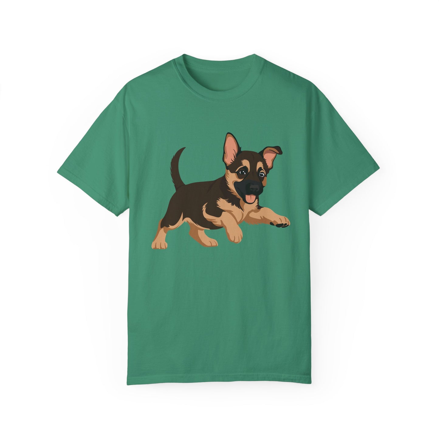 Unisex Dog Lover T-Shirt With a Graphic of Cute Playing German Shepherd Puppy
