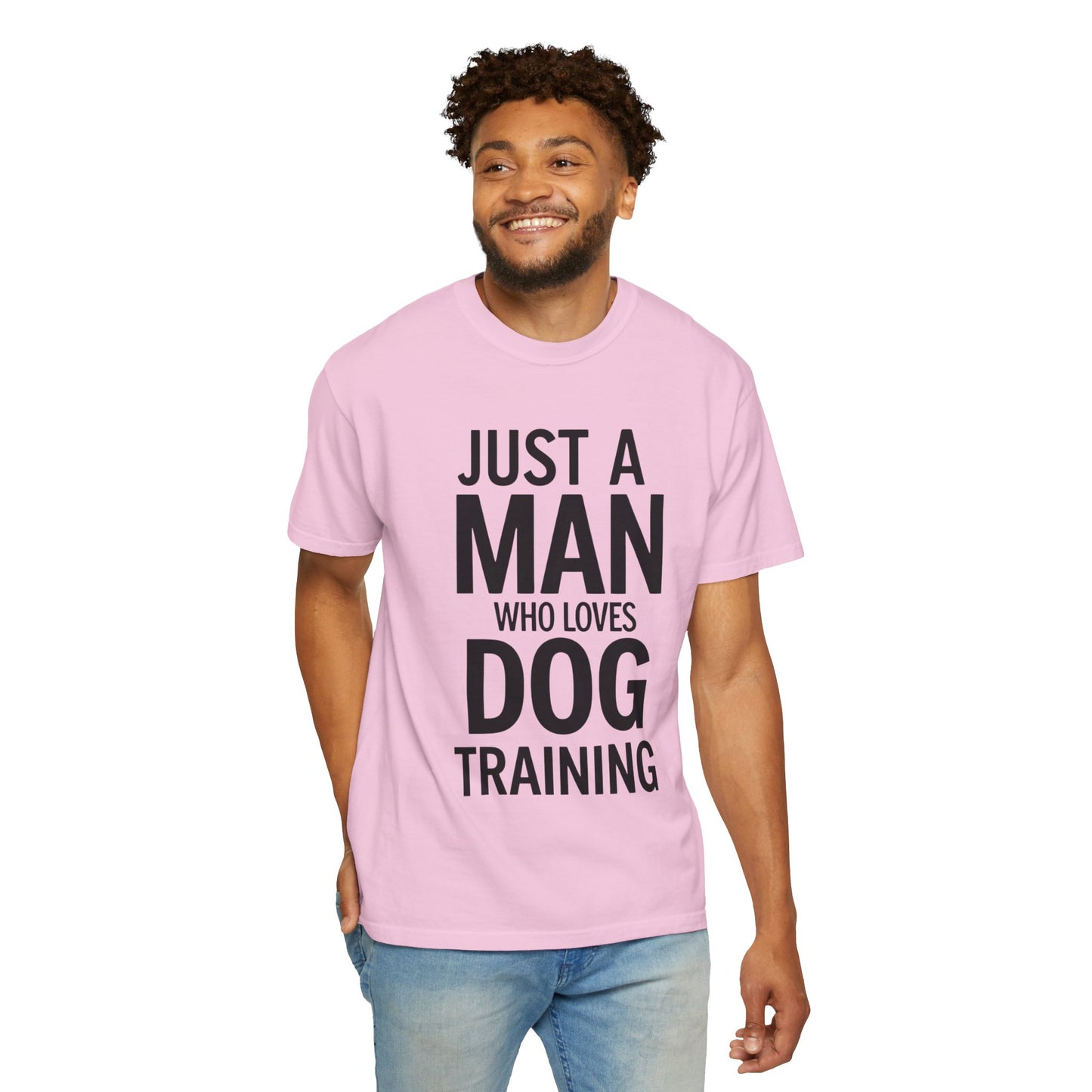 Dog Training Enthusiast T-Shirt - Just a Man Who Loves Dog Training, Pet Lover Gift, Casual Comfort Wear, Dog Owner Apparel, Gift for Dog Lovers
