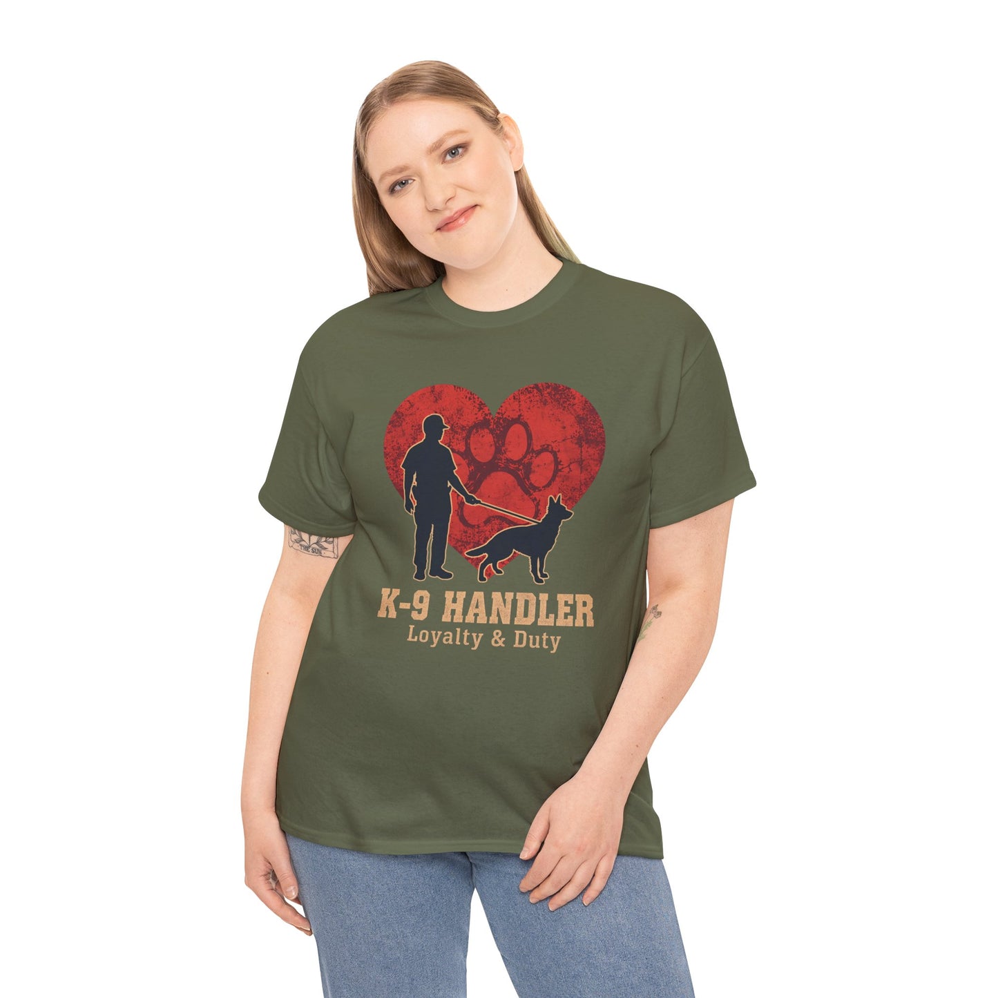 K-9 Handler Heart Tee - Loyalty & Duty, Dog Lover Gift, Pet Owner Apparel