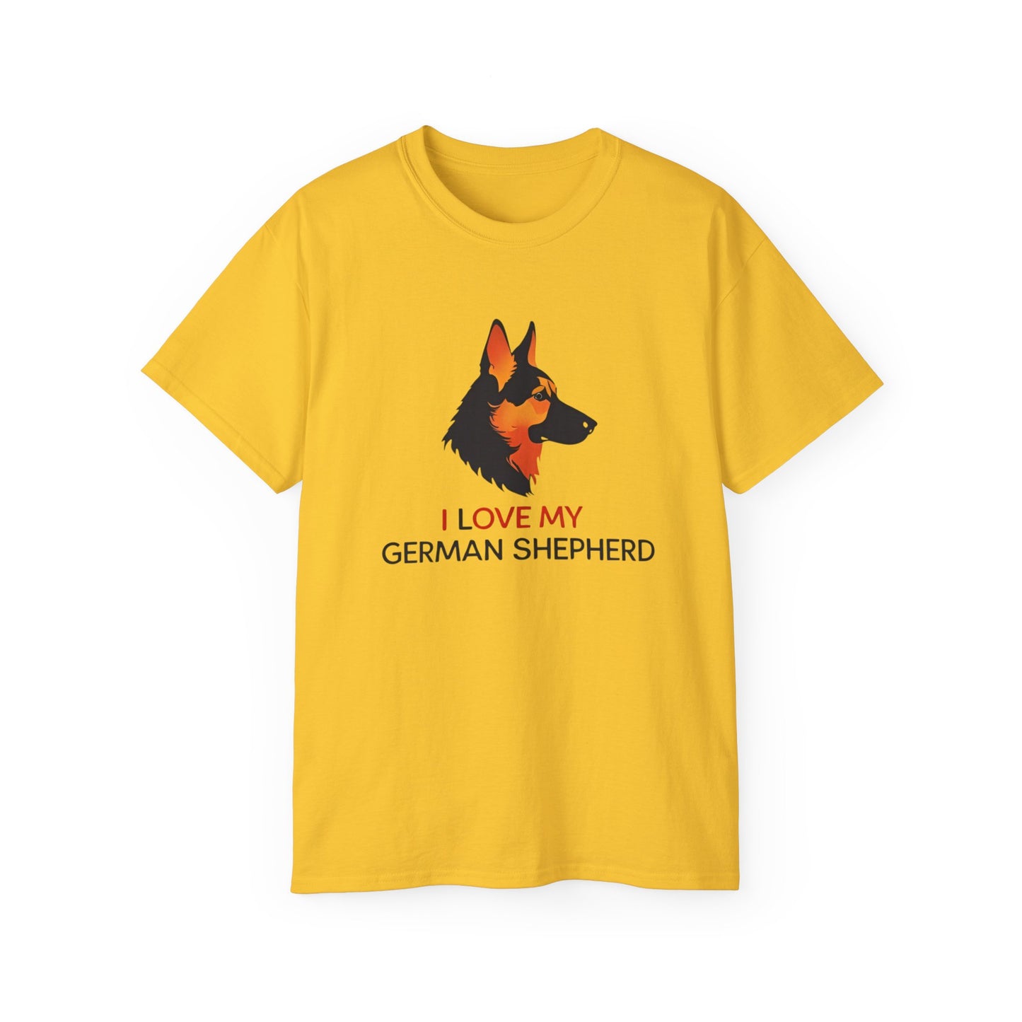 German Shepherd Lovers Unisex Ultra Cotton Tee - "I Love My German Shepherd", Dog Owner Gift, Canine Apparel, Pet Lover T-Shirt
