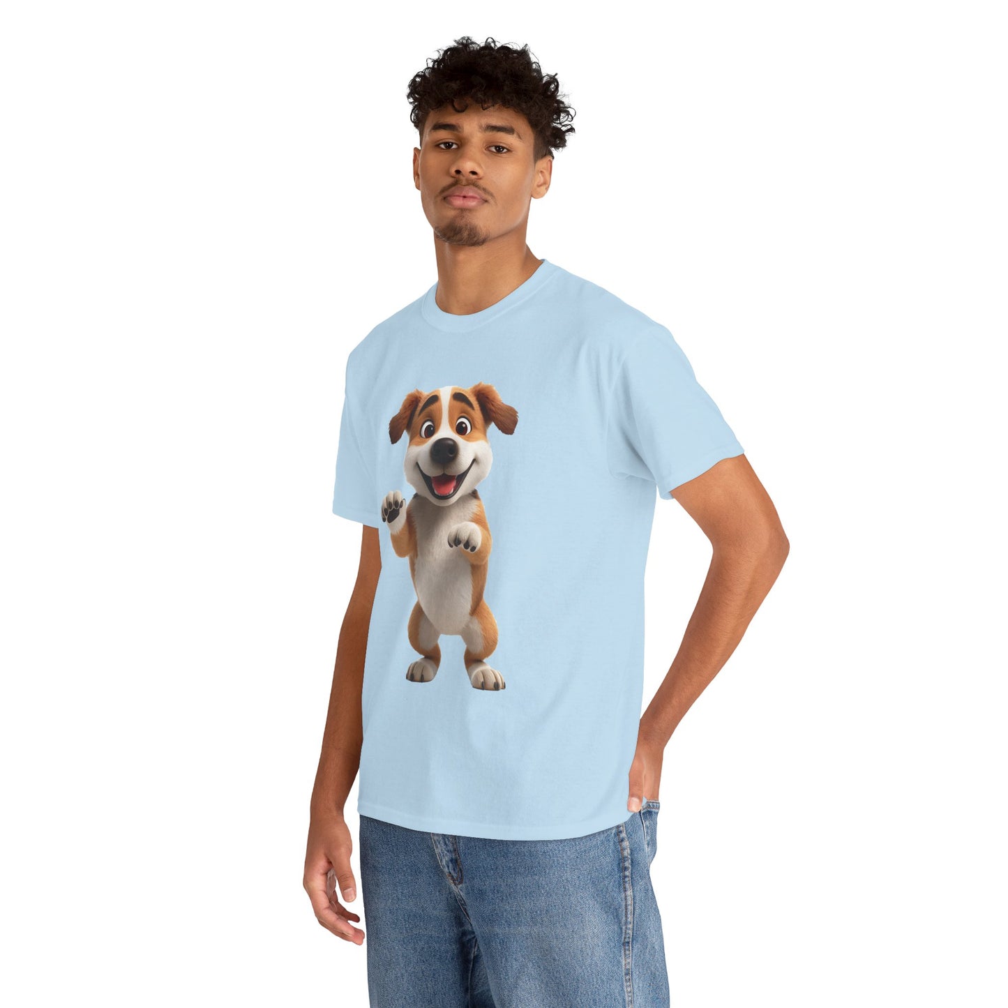 Cute Dog 3D Graphic Tee, Unisex Heavy Cotton T-Shirt, Dog Lover Gift, Fun Casual Wear