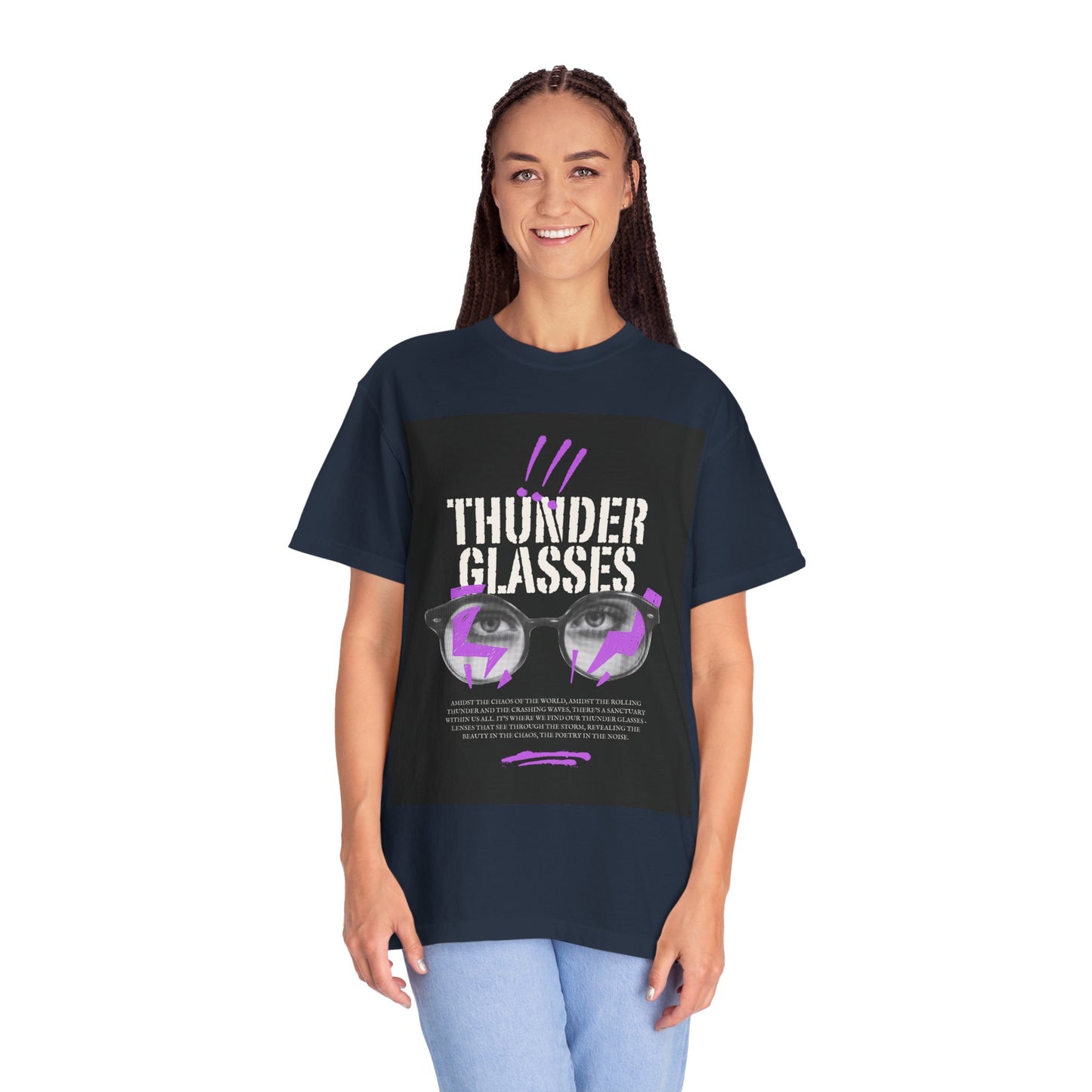 Thunder Glasses Unisex T-Shirt | Retro Graphic Tee for Music Lovers, Gift for Birthdays, Festivals, Unisex Style, Casual Wear