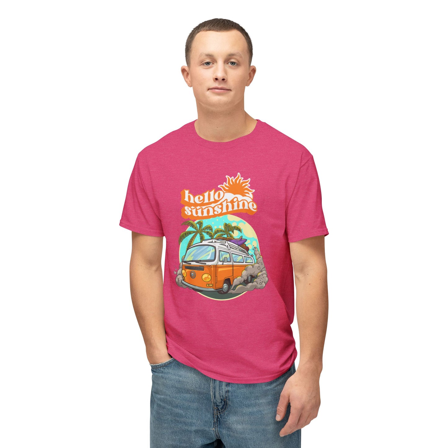Hello Sunshine Beach Vibe T-Shirt, Summer Tee, Vacation Shirt, Gift for Travelers, Cool Graphic Tee