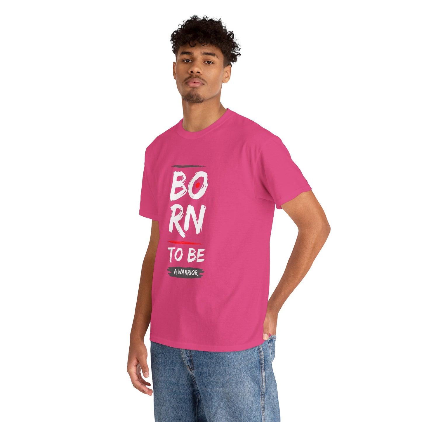 Born to Be a Warrior Unisex Heavy Cotton Tee, Inspirational Shirt for Veterans, Motivational Gift, Fitness Apparel, Casual Wear