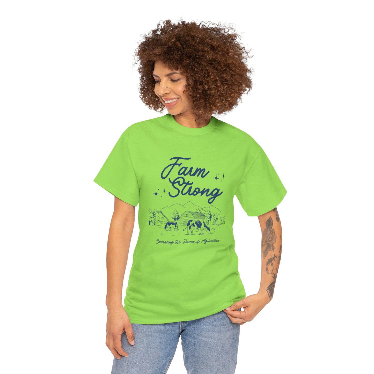 Farm Strong Unisex Cotton Tee - Embracing the Power of Agriculture, Motivational Shirt, Inspirational Tee